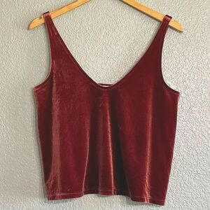 Madewell Tank Top Velour Dusty Rose Pink Velvet Soft Top Size Women’s Small EUC